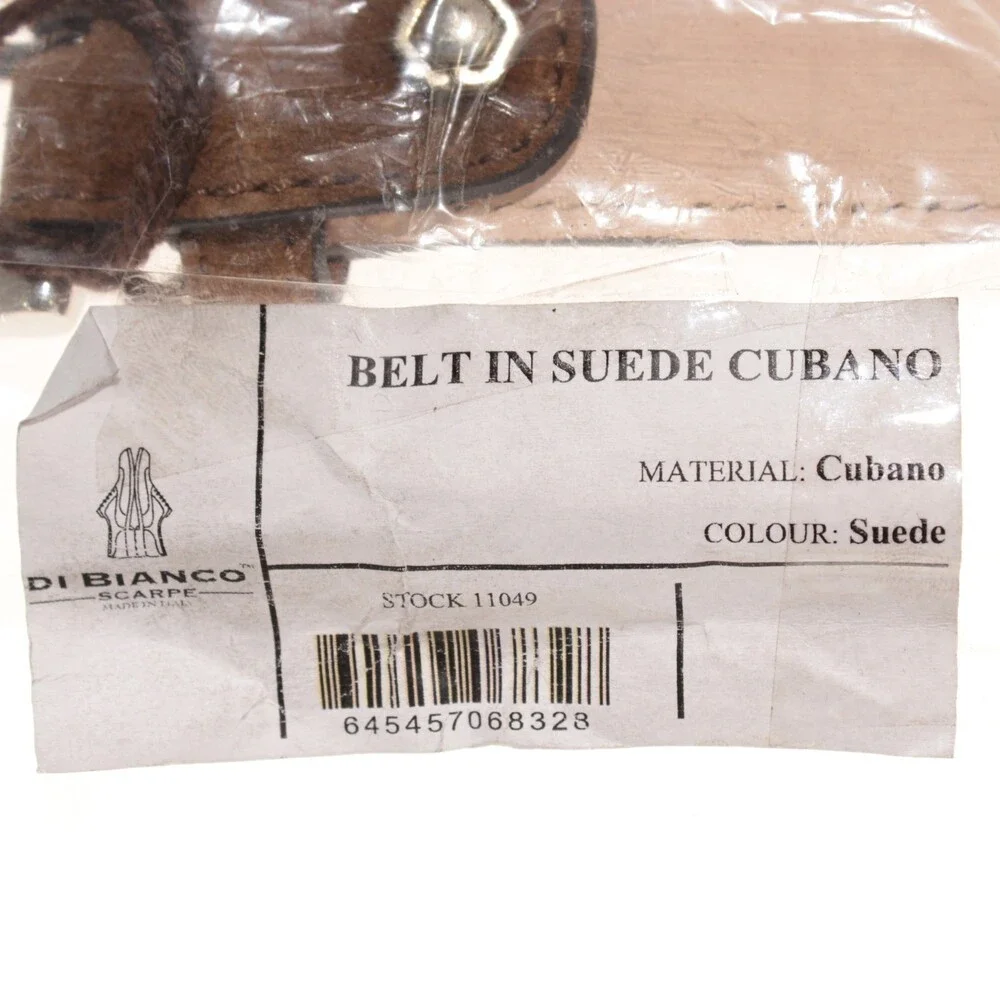 Di Bianco NWT Cut to Size Dress Belt In Solid Brown Suede Leather One Size